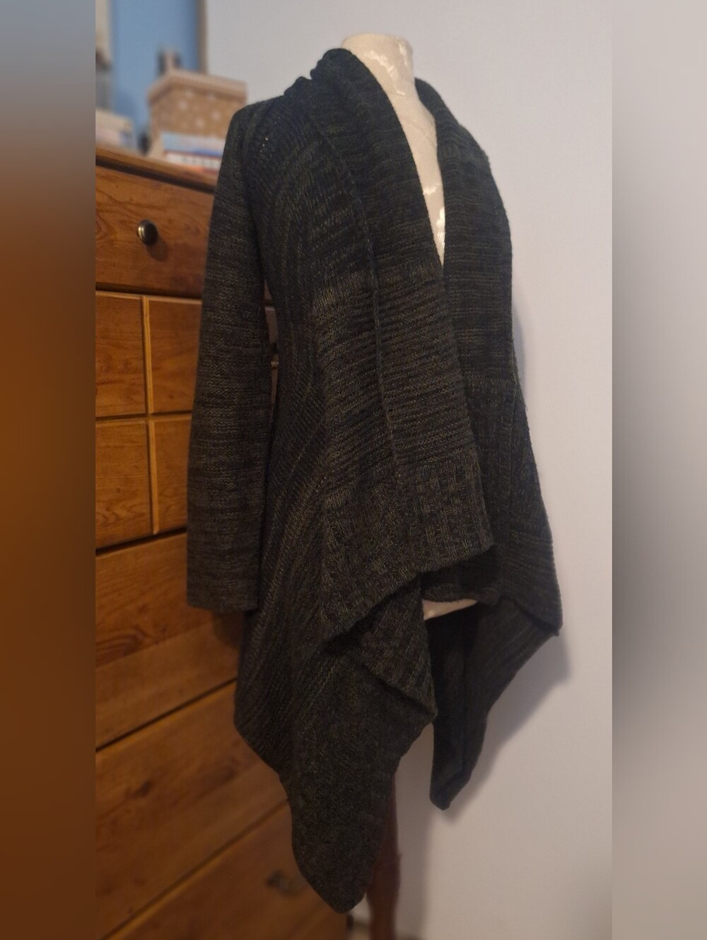 Dex Waterfall Cardigan Sweater - Dark Olive Brown